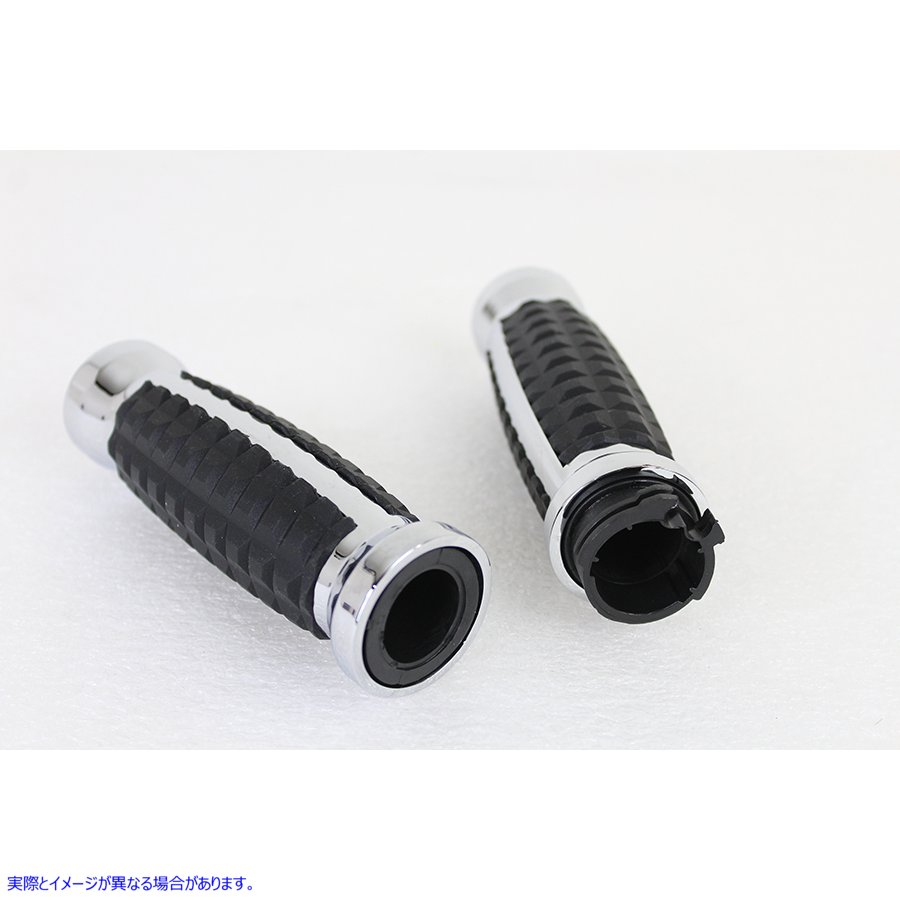 28-0009 アリゲーター スタイル スロットル バイ ワイヤー グリップ セット クローム 取寄せ Vツイン Alligator Style Throttle