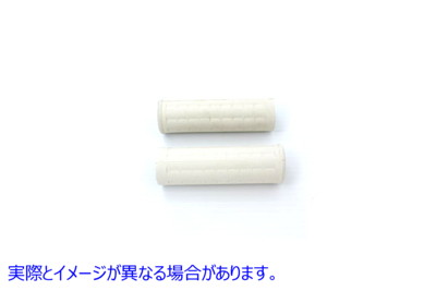 28-0121 レプリカホワイトワッフルスタイルグリップセット（プラグホール付き） 取寄せ Vツイン Replica White Waffle Style Gri