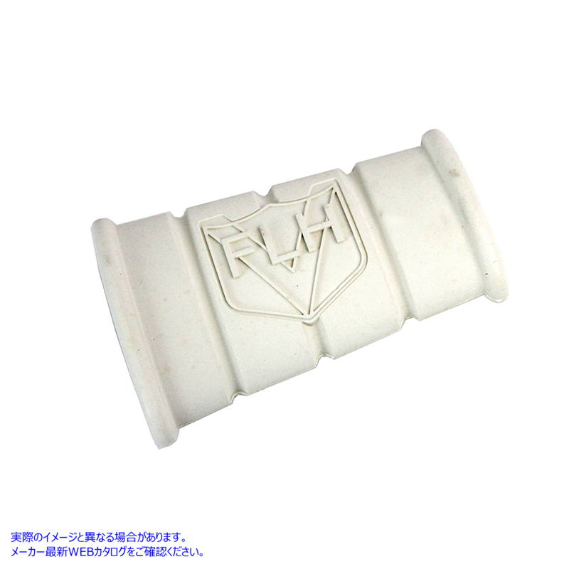 28-0382 FLH ロゴ付きホワイトラバーキックスターターペダル 取寄せ Vツイン White Rubber Kick Starter Pedal With FLH Logo (