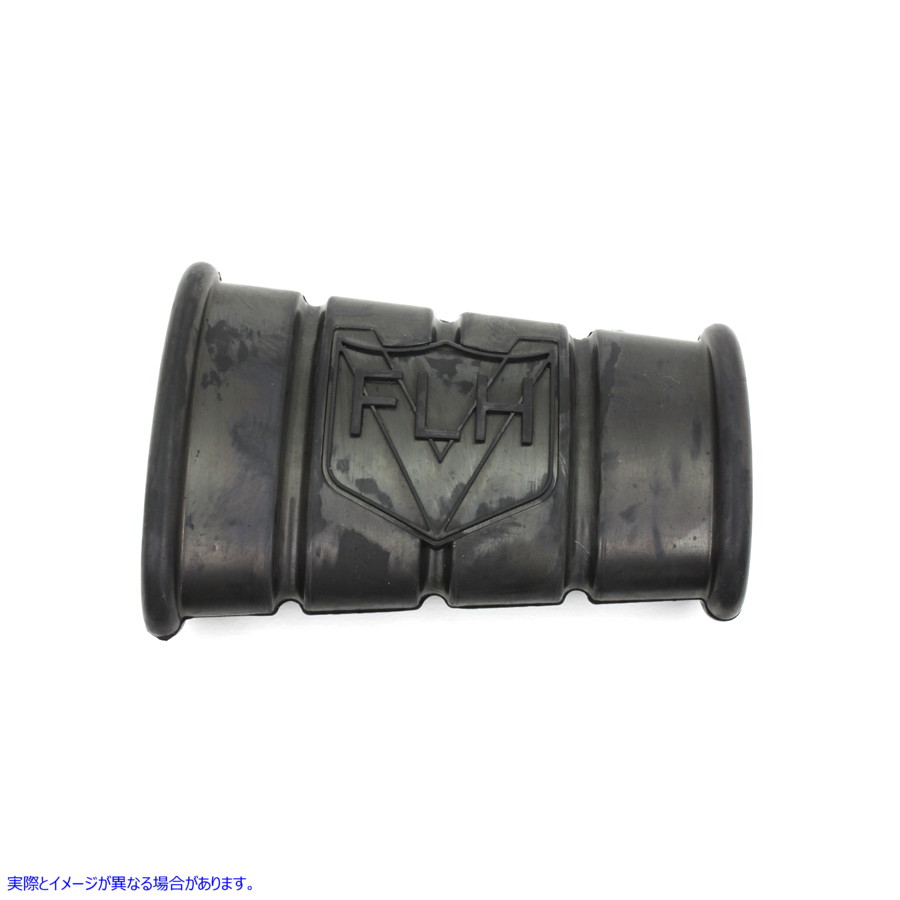 28-0458 FLHロゴ付きブラックラバーキックスターターペダル 取寄せ Vツイン Black Rubber Kick Starter Pedal With FLH Logo (検