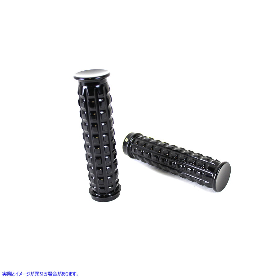 28-0663 ブラックグレインスタイルハンドルバーグリップセット 取寄せ Vツイン Black Grained Style Handlebar Grip Set (検索用