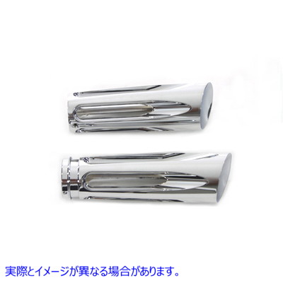 28-0664 クロームビレットスラッシャースタイルグリップセット 取寄せ Vツイン Chrome Billet Slasher Style Grip Set (検索用／