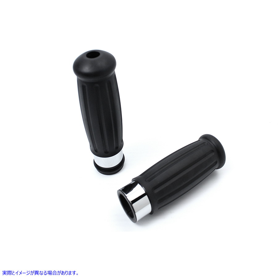 28-0856 ブラックラバースタイルスロットルバイワイヤーグリップセット 取寄せ Vツイン Black Rubber Style Throttle By Wire Gr