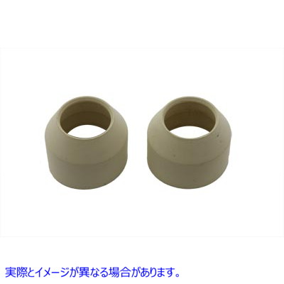 28-0905 35mm ラバー フォーク ブーツ ホワイト 取寄せ Vツイン 35mm Rubber Fork Boots White (検索用／