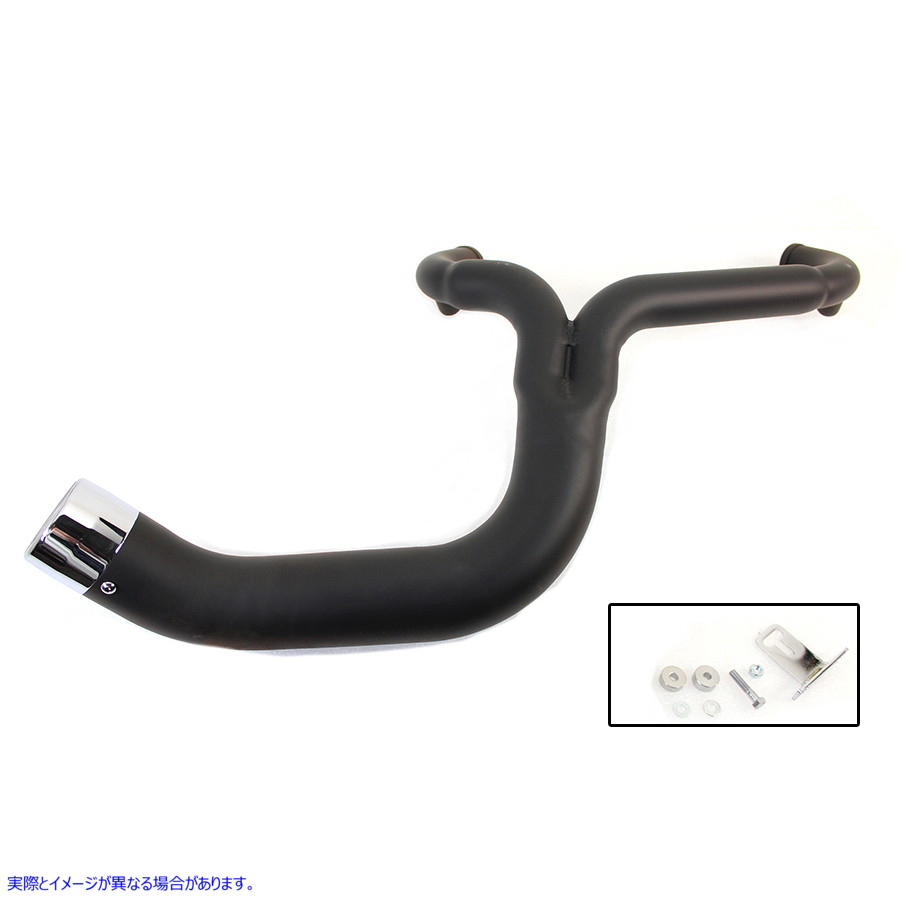 29-0033 FLT 2:1 レイク スタイル エキゾースト システム ブラック 取寄せ Vツイン FLT 2:1 Lake Style Exhaust System Black (