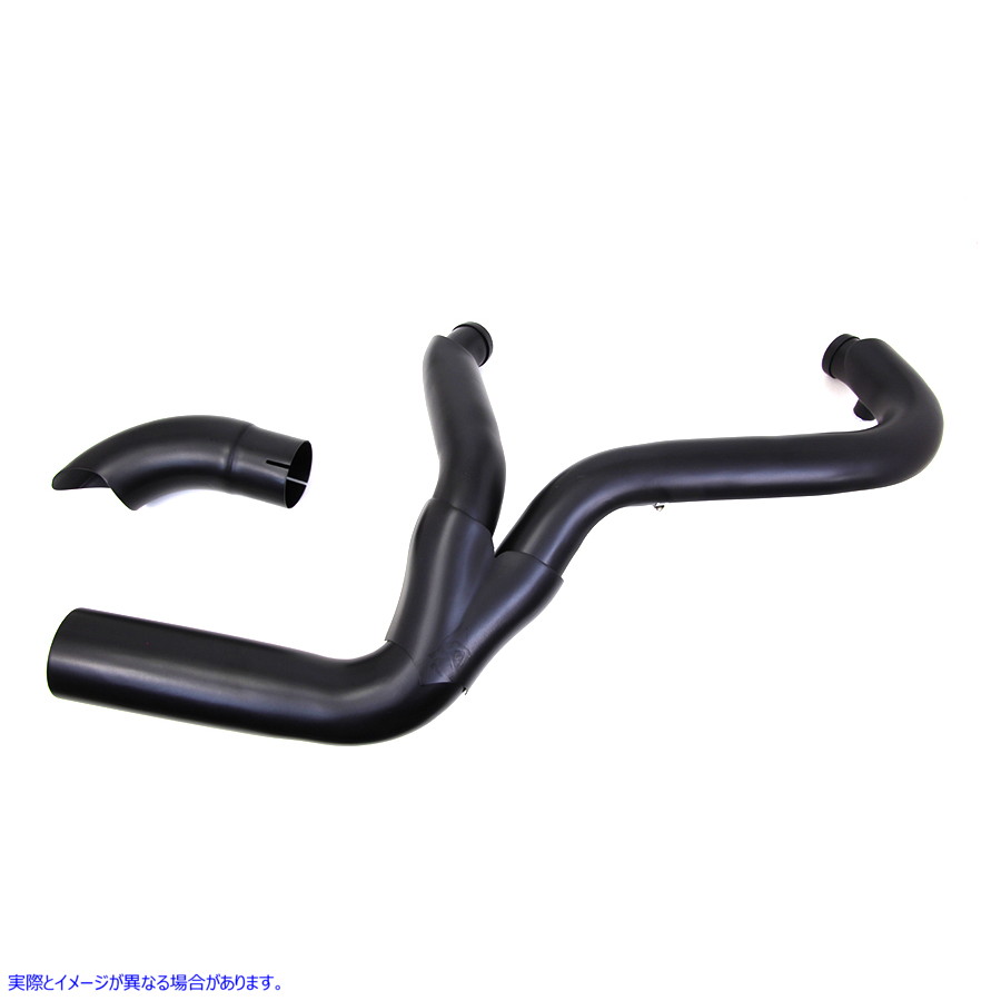 29-0047 2in1エキゾーストヘッダーセット ブラック 取寄せ Vツイン 2 into 1 Exhaust Header Set Black (検索用／
