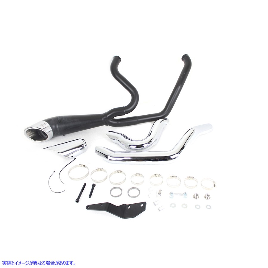 29-0048 M8 2:1 エキゾーストヘッダーセット ブラック 取寄せ Vツイン M8 2:1 Exhaust Header Set Black (検索用／