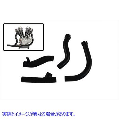 29-0178 2 in 1 ブラック エキゾースト パイプ ヘッダー セット 取寄せ Vツイン 2 into 1 Black Exhaust Pipe Header Set (検索