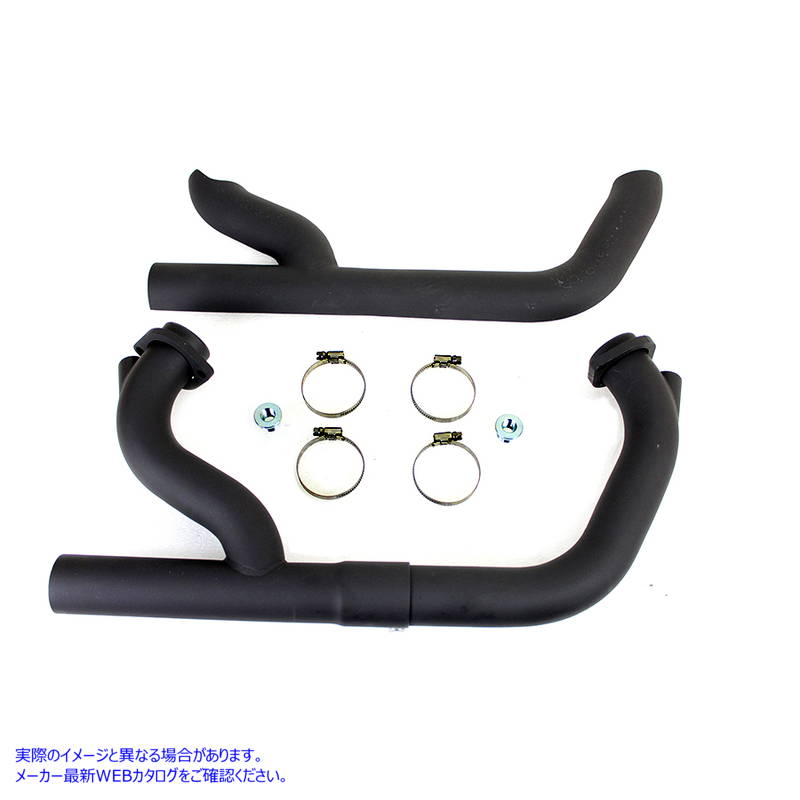 29-0207 2:1 シャム エキゾースト ヘッダー セット ブラック 取寄せ Vツイン 2:1 Siamese Exhaust Header Set Black (検索用／