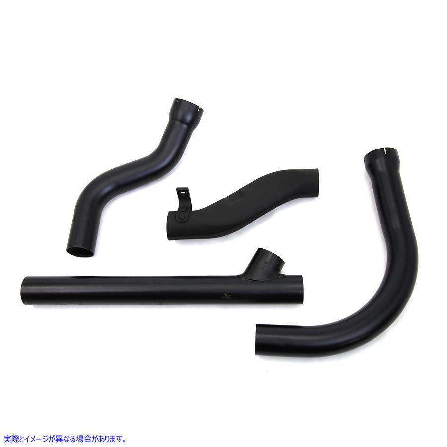 29-0823 パンヘッド エキゾーストヘッダーセット ブラック 取寄せ Vツイン Panhead Exhaust Header Set Black (検索用／