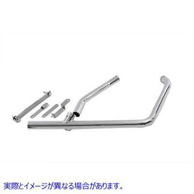 29-1145 2 in 1 エキゾースト パイプ ヘッダー クローム 取寄せ Vツイン 2 into 1 Exhaust Pipe Header Chrome (検索用／ Paughc