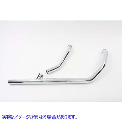 29-1158 2 in 1 エキゾースト パイプ ヘッダー クローム 取寄せ Vツイン 2 into 1 FLT Exhaust Header Pipe Set (検索用／ Paugh
