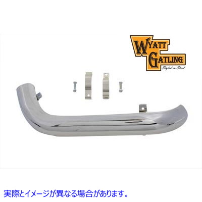 30-0083 ワイアット ガトリング 左側クロスオーバー ヒート シールド 取寄せ Vツイン Wyatt Gatling Left Side Crossover Heat S