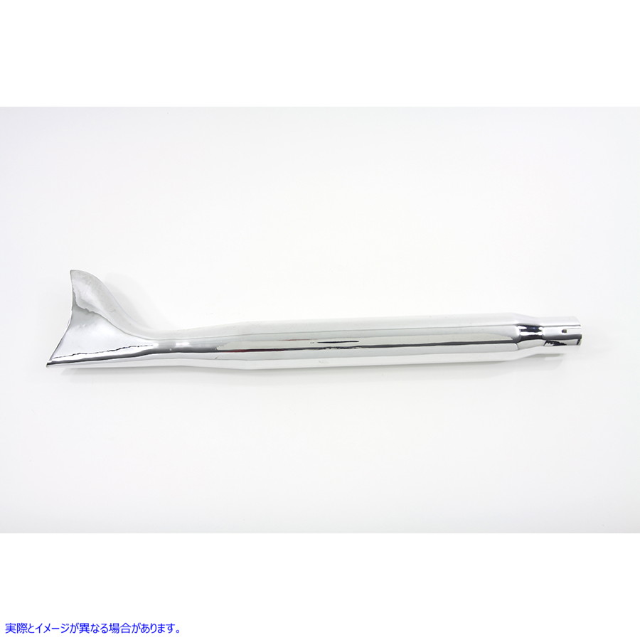 30-0253 クローム テーパード フィッシュテール マフラー 27 インチ 取寄せ Vツイン Chrome Tapered Fishtail Muffler 27 inch (