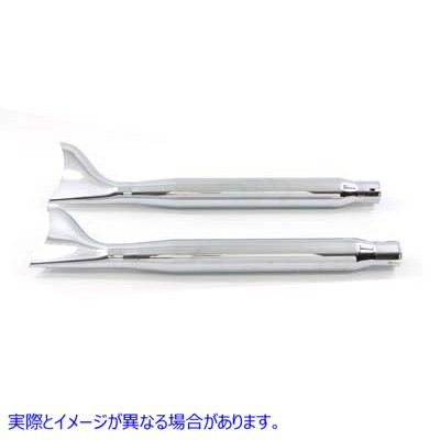 30-0264 クローム テーパード フィッシュテール マフラー セット 27 インチ 取寄せ Vツイン Chrome Tapered Fishtail Muffler Se