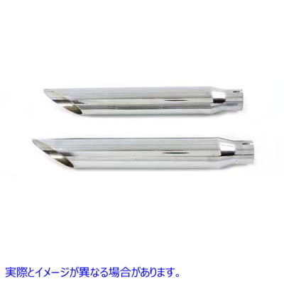 30-0348  取寄せ Vツイン 16-1/2 inch Baloney Slice Slip On Muffler Chrome (検索用／