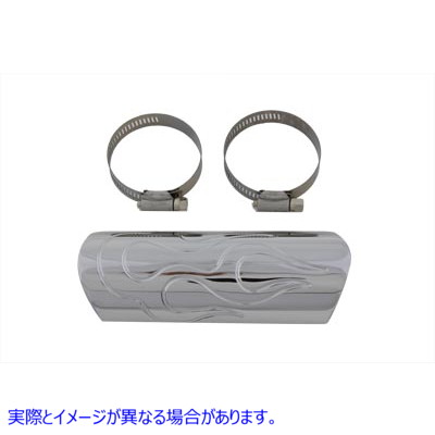 30-0365 排気熱シールド フレームスタイル 取寄せ Vツイン Exhaust Heat Shield Flame Style (検索用／