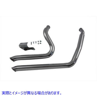 30-0371 エキゾーストドラッグパイプセット サイドスイープ 取寄せ Vツイン Exhaust Drag Pipe Set Side Sweep (検索用／