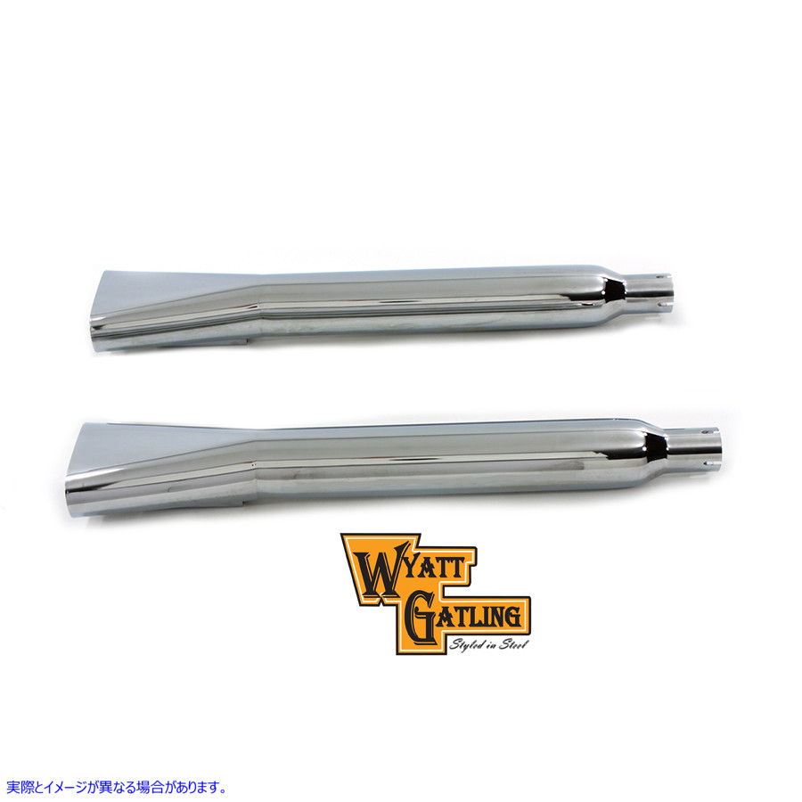 30-0422 ワイアットガトリングワイドオーバルマフラーセット 取寄せ Vツイン Wyatt Gatling Wide Oval Muffler Set (検索用／