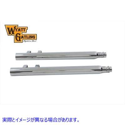 30-0435 ワイアットガトリングストレートマフラーパイプ（取り外し可能なバッフル付き） 取寄せ Vツイン Wyatt Gatling Straight