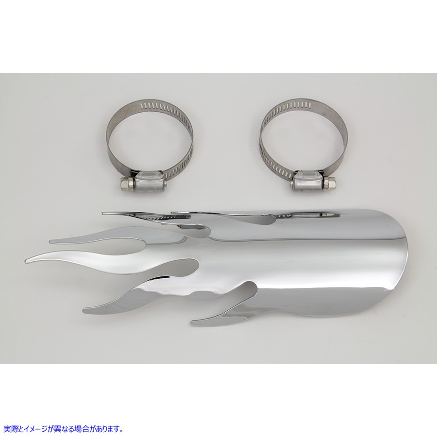 30-0473 クロームフレームヒートシールド 取寄せ Vツイン Chrome Flame Heat Shield (検索用／