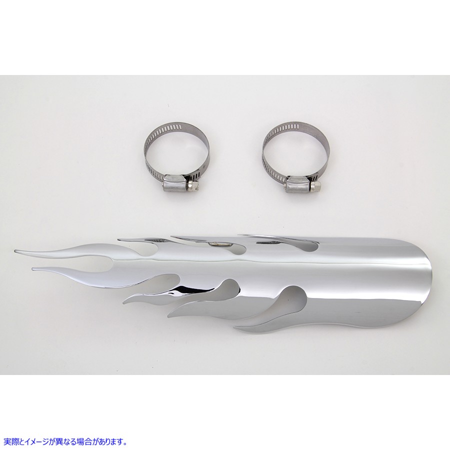 30-0478 クロームフレームヒートシールド 取寄せ Vツイン Chrome Flame Heat Shield (検索用／