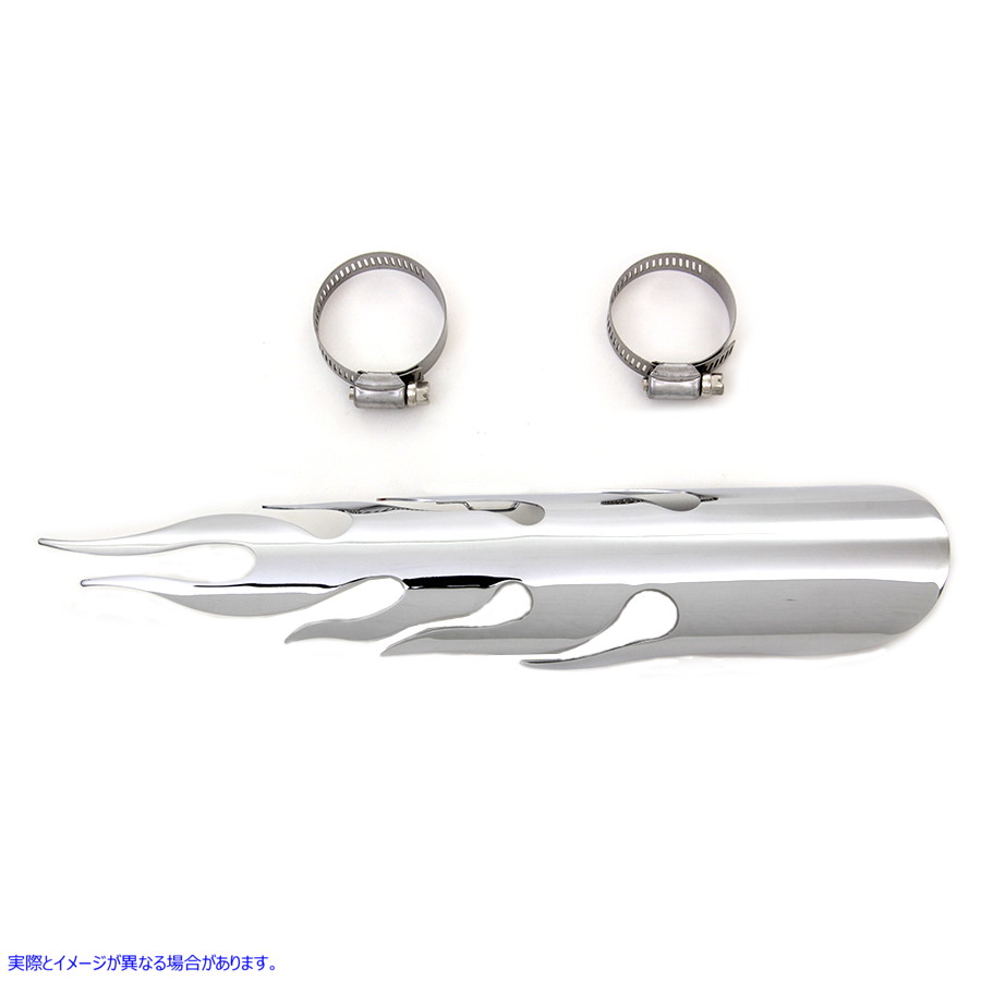 30-0482 クロームフレームヒートシールド 取寄せ Vツイン Chrome Flame Heat Shield (検索用／
