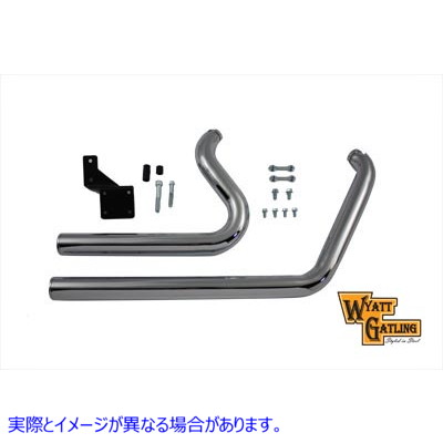 30-0517 ワイアット ガトリング ドラッグ エキゾースト パイプ セット ショートスタッフ スタイル 取寄せ Vツイン Wyatt Gatling