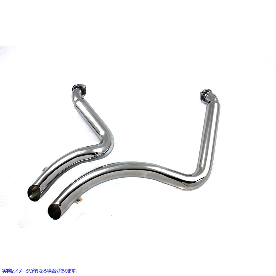 30-0542 エキゾーストドラッグパイプセット ストレートカットクローム Exhaust Drag Pipe Set Straight Cut Chrome 取寄せ Vツイ