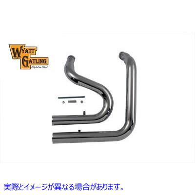 30-0543 ワイアットガトリングエキゾーストドラッグパイプセット スタックタイプ 取寄せ Vツイン Wyatt Gatling Exhaust Drag Pi