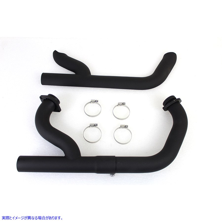 30-0575 2:1 シャム エキゾースト ヘッダー セット ブラック 取寄せ Vツイン 2:1 Siamese Exhaust Header Set Black (検索用／