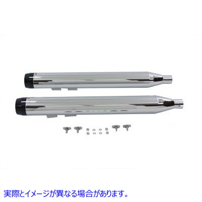 30-0596 ワイアット ガトリング マフラー セット (ブラック エンド キャップ付き) 取寄せ Vツイン Wyatt Gatling Muffler Set wi