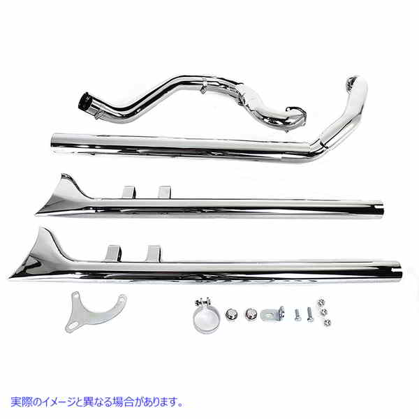30-0677 フィッシュテールクロームを備えた真のデュアルヘッダー 取寄せ Vツイン True Dual Header with Fishtails Chrome (検索