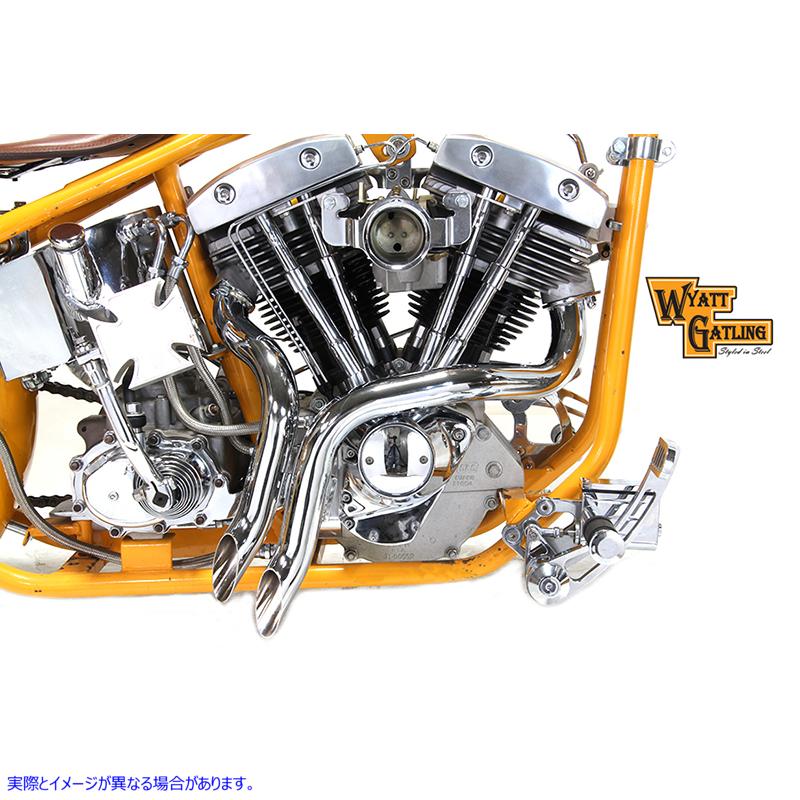30-0721 クローム ワイアット ガトリング ダウン ドラフト ドラッグ パイプ 取寄せ Vツイン Chrome Wyatt Gatling Down Draft Dr