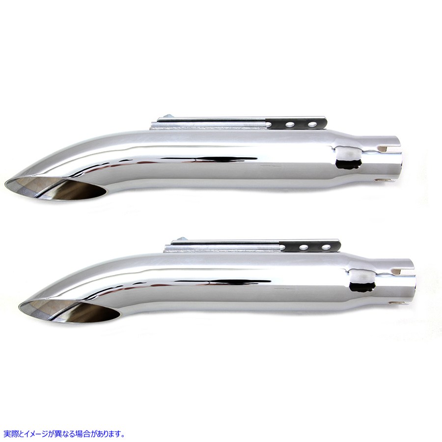 30-0784 16インチ ターンアウト マフラーセット クローム 取寄せ Vツイン 16 inch Turn Out Muffler Set Chrome (検索用／