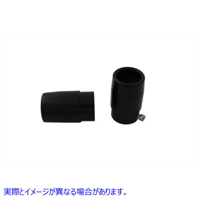 30-0797 ストレートパイプエキゾースト用グロスブラックチップ 取寄せ Vツイン Gloss Black Tips for Straight Pipe Exhausts (