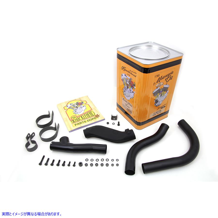 30-0803 ブラック ナックルヘッド エキゾースト ヘッダー キット 取寄せ Vツイン Black Knucklehead Exhaust Header Kit (検索用