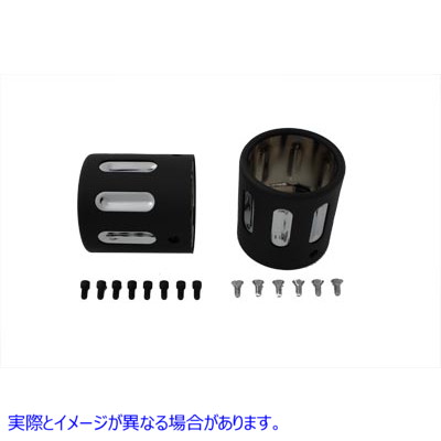 30-0845 4インチマフラー用ブラックリボルバーチップセット 取寄せ Vツイン Black Revolver Tip Set For 4 inch Muffler (検索用
