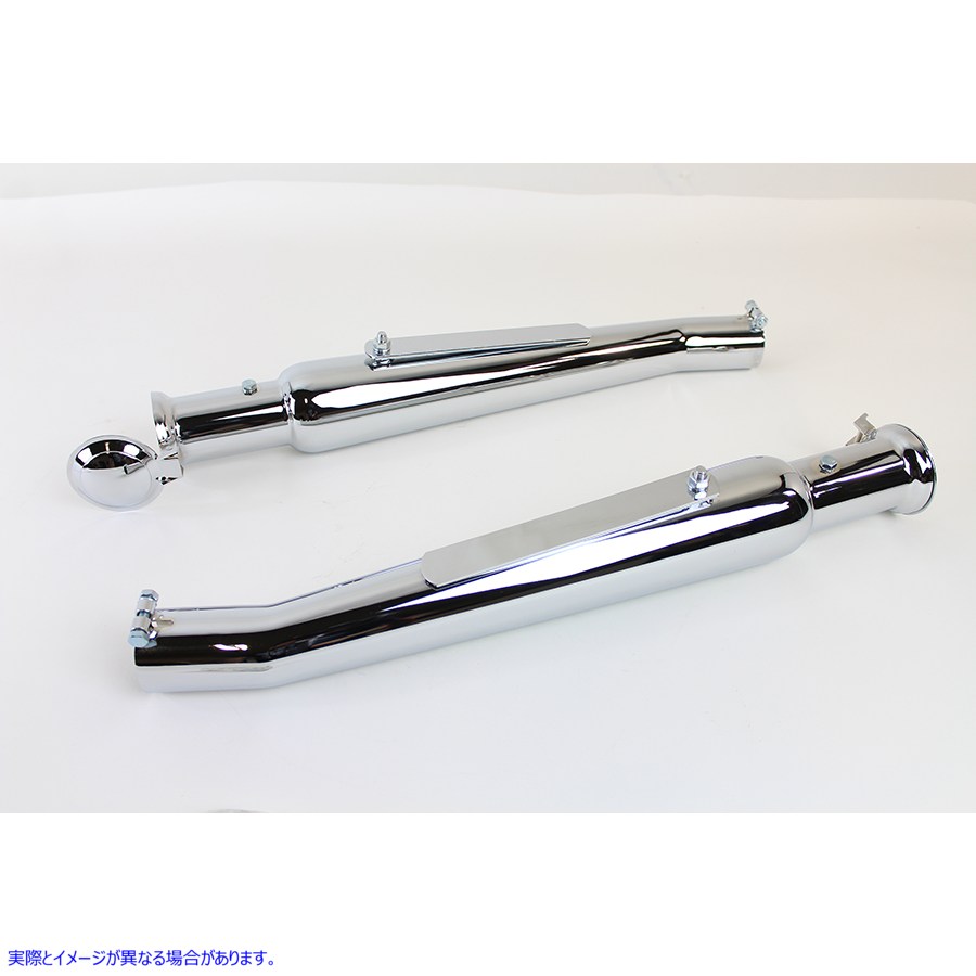 30-0848 クロームメガホン アップスイープマフラーセット 取寄せ Vツイン Chrome Megaphone Upsweep Muffler Set (検索用／