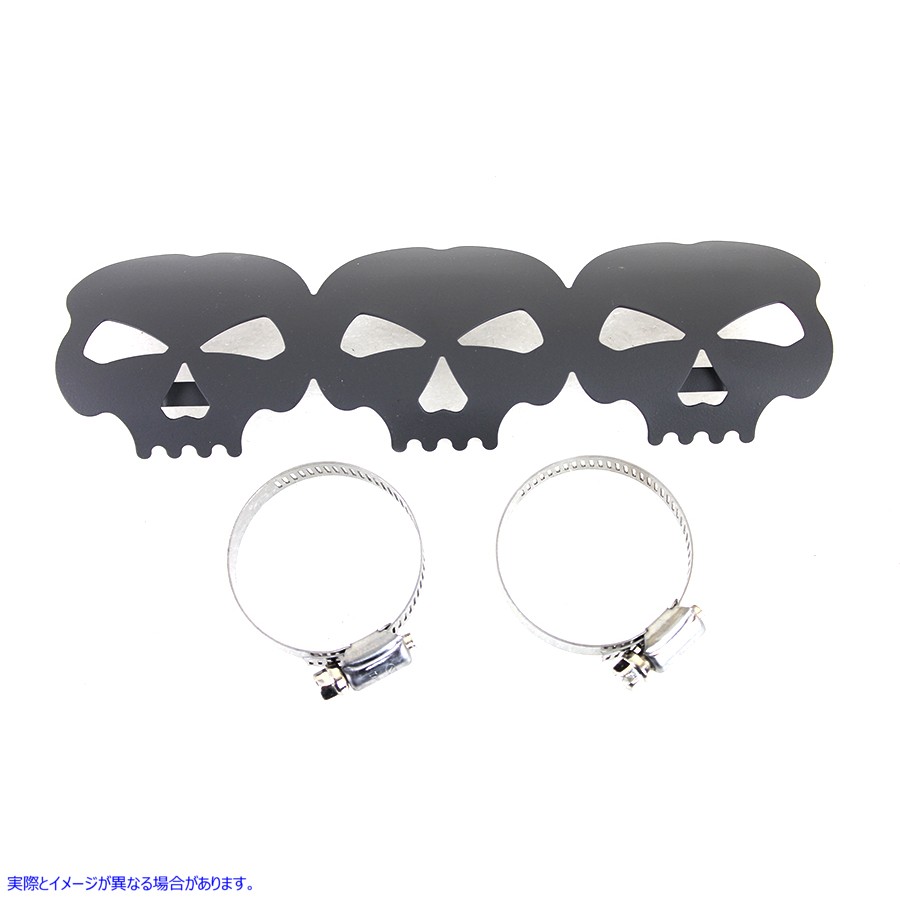 30-0888 ブラックスカルヒートシールド 取寄せ Vツイン Black Skull Heat Shield (検索用／
