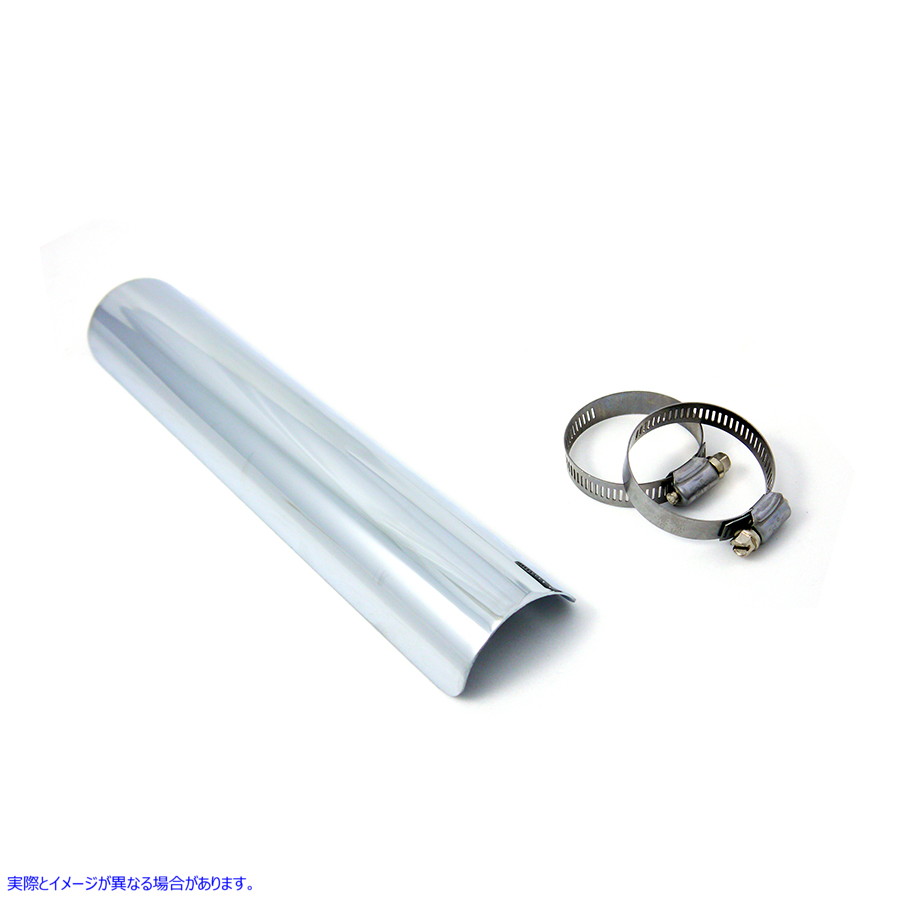30-1765 12インチ排気熱シールドクローム 取寄せ Vツイン 12 inch Exhaust Heat Shield Chrome (検索用／