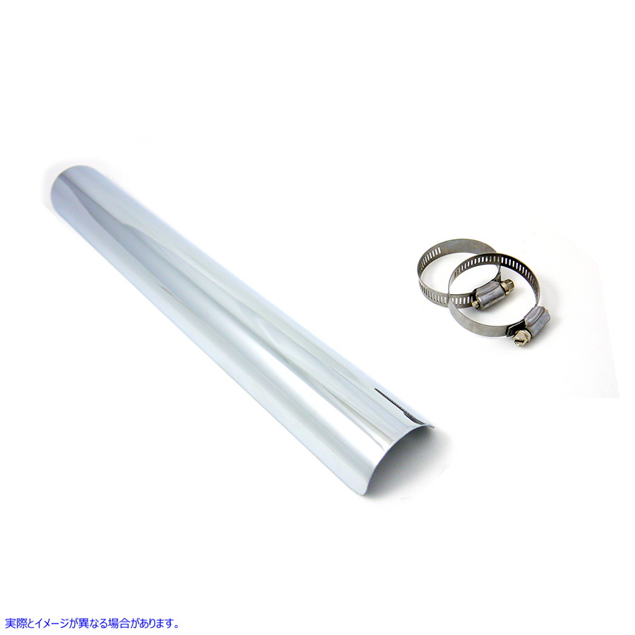 30-1766 18インチエキゾーストヒートシールドクローム 取寄せ Vツイン 18 inch Exhaust Heat Shield Chrome (検索用／