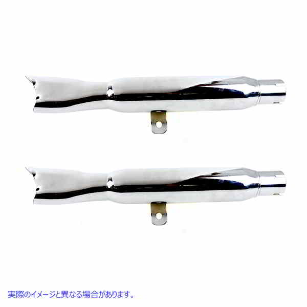 30-1877 ミニフィッシュテールマフラーセット クローム 取寄せ Vツイン Mini Fishtail Muffler Set Chrome (検索用／