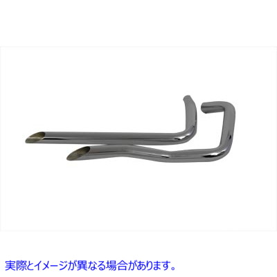 30-3100 スラッシュカットエンド付きエキゾーストドラッグパイプセット 取寄せ Vツイン 45 Exhaust Drag Pipe Set with Slash Cu