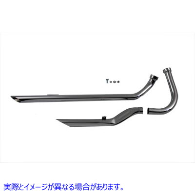 30-3163 エキゾーストドラッグパイプセット フラットフロントパイプ 取寄せ Vツイン Exhaust Drag Pipe Set Flat Front Pipe (検