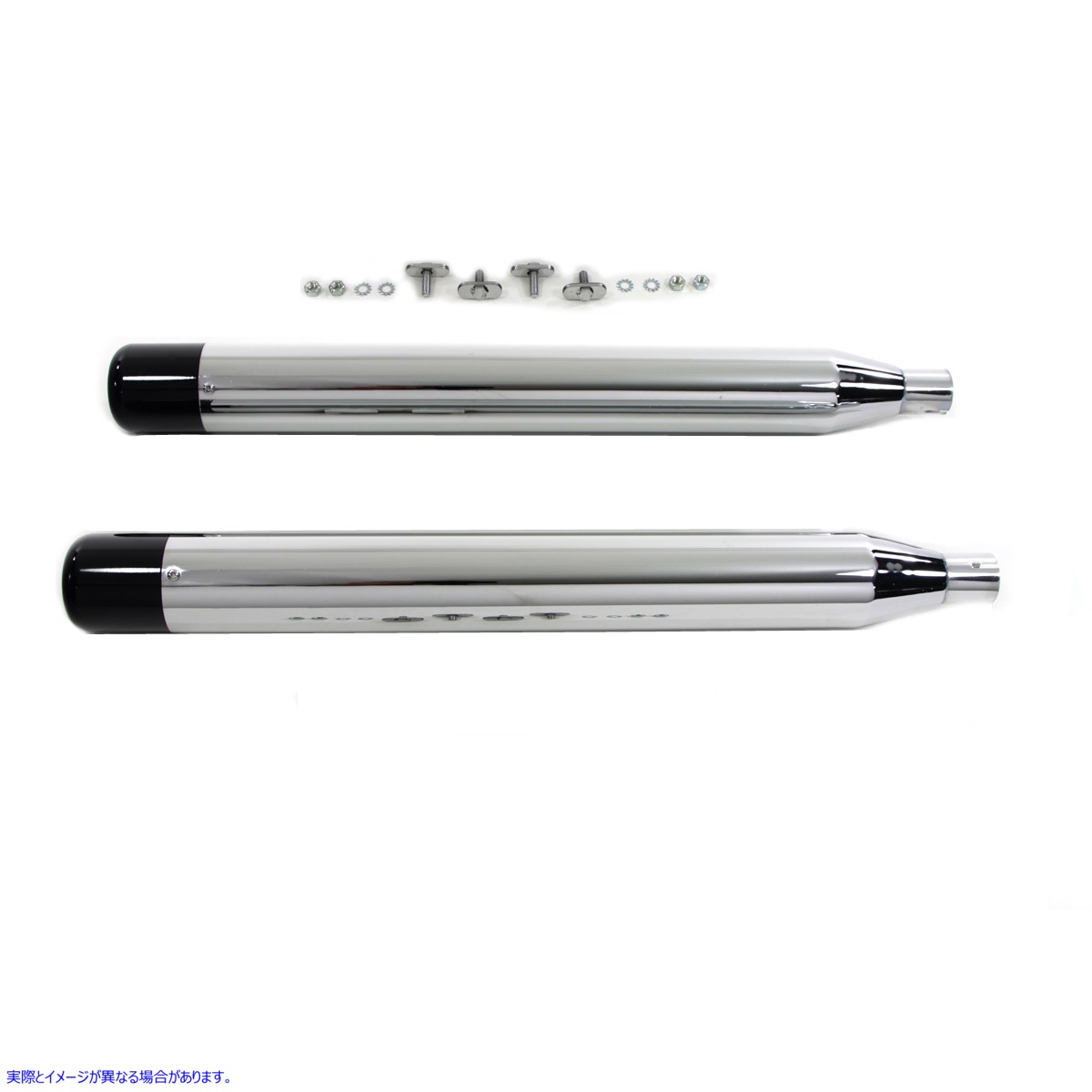 30-3392 ブラックホローポイントエンドチップ付きマフラーセット 取寄せ Vツイン Muffler Set with Black Hollow Point End Tips