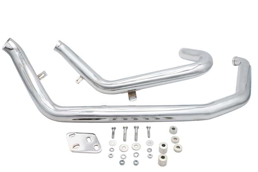 30-6306 取寄せ Vツイン Big Growl Upswept Up 'n Outs Exhaust Pipe Set Chrome (検索用／)