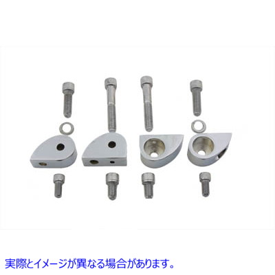 31-0202 クローム弾丸ランプ取り付けキット 取寄せ Vツイン Chrome Bullet Lamp Mounting Kit (検索用／