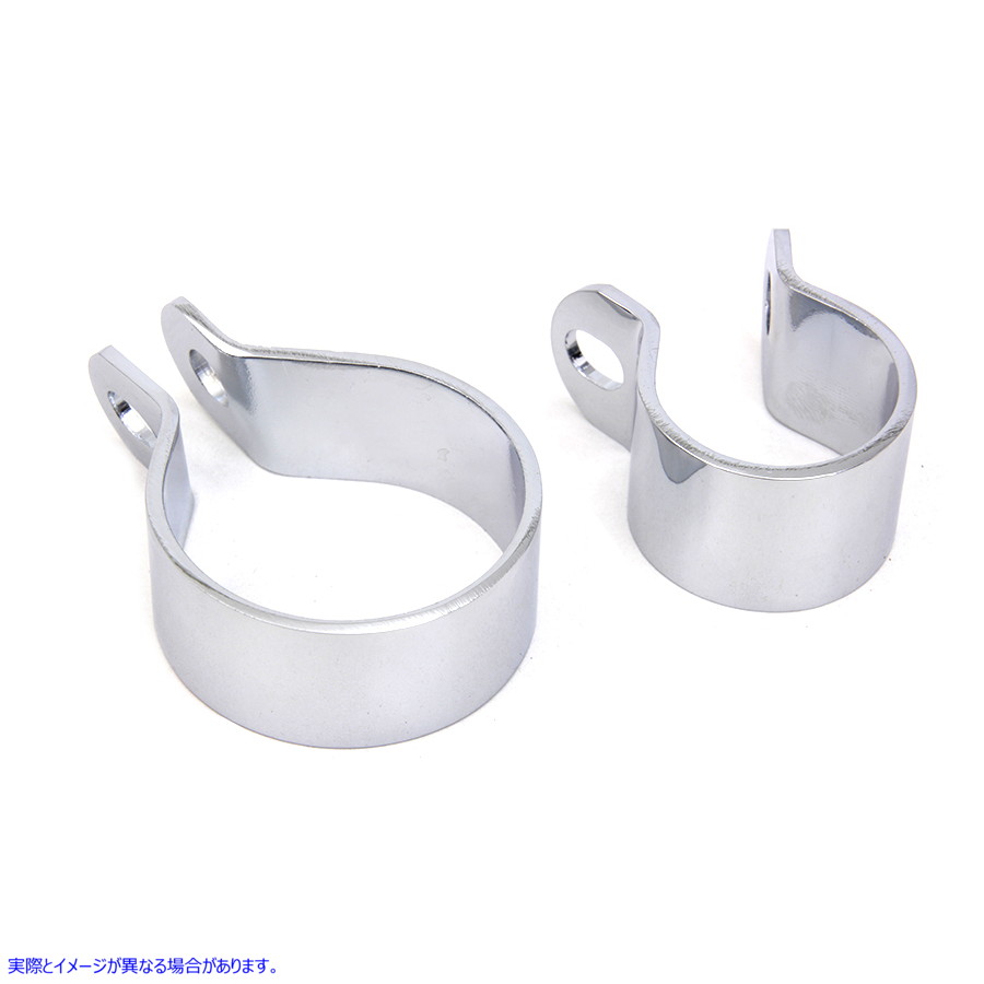 31-0229 フロントエキゾーストクロームクランプセット 取寄せ Vツイン Front Exhaust Chrome Clamp Set (検索用／