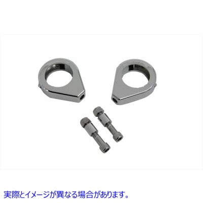 31-0300 クローム ターン シグナル クランプ キット 39mm フォーク 取寄せ Vツイン Chrome Turn Signal Clamp Kit 39mm Forks (